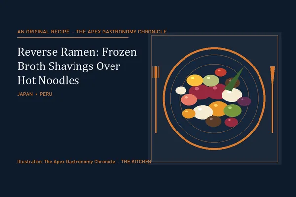 Reverse Ramen: Frozen Broth Shavings Over Hot Noodles