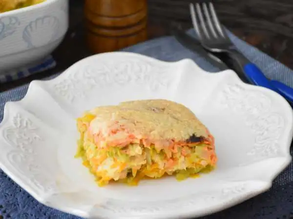 Casserole with vegetables, cheese, and ground turkey