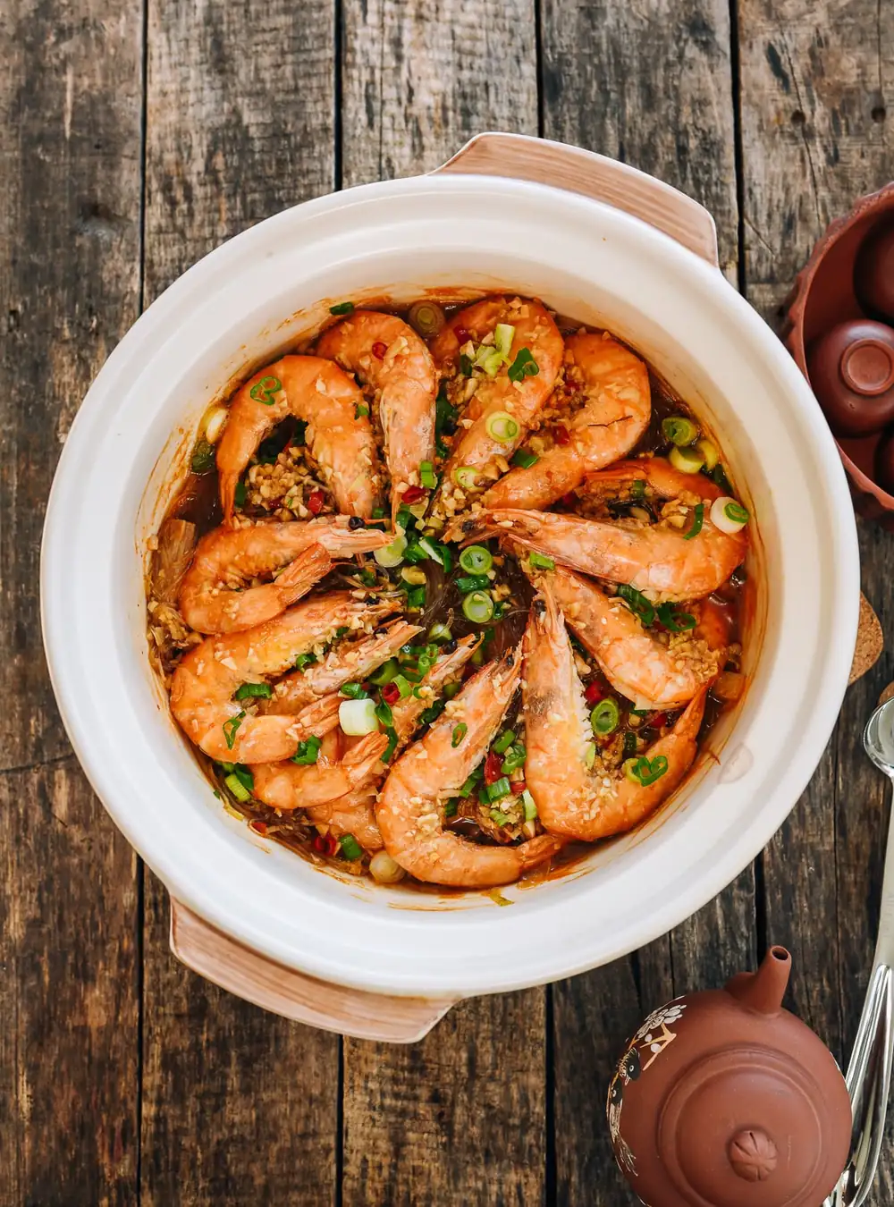 Chinese Garlic Shrimp Clay Pot