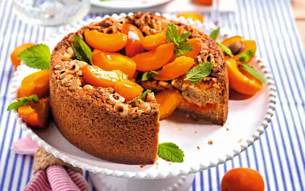 Soft apricot cake