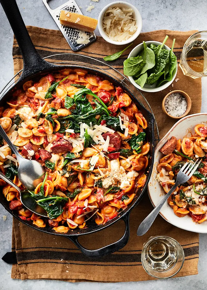 Pasta with chorizo