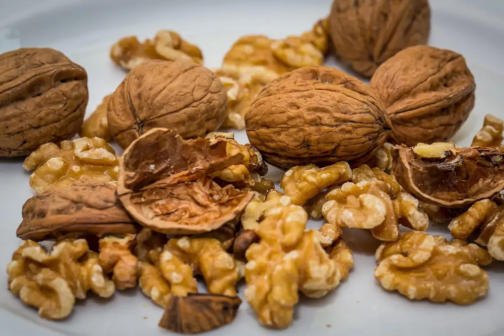 Do not use plastic bags for walnuts. A hanging, breathable onion bag is much better