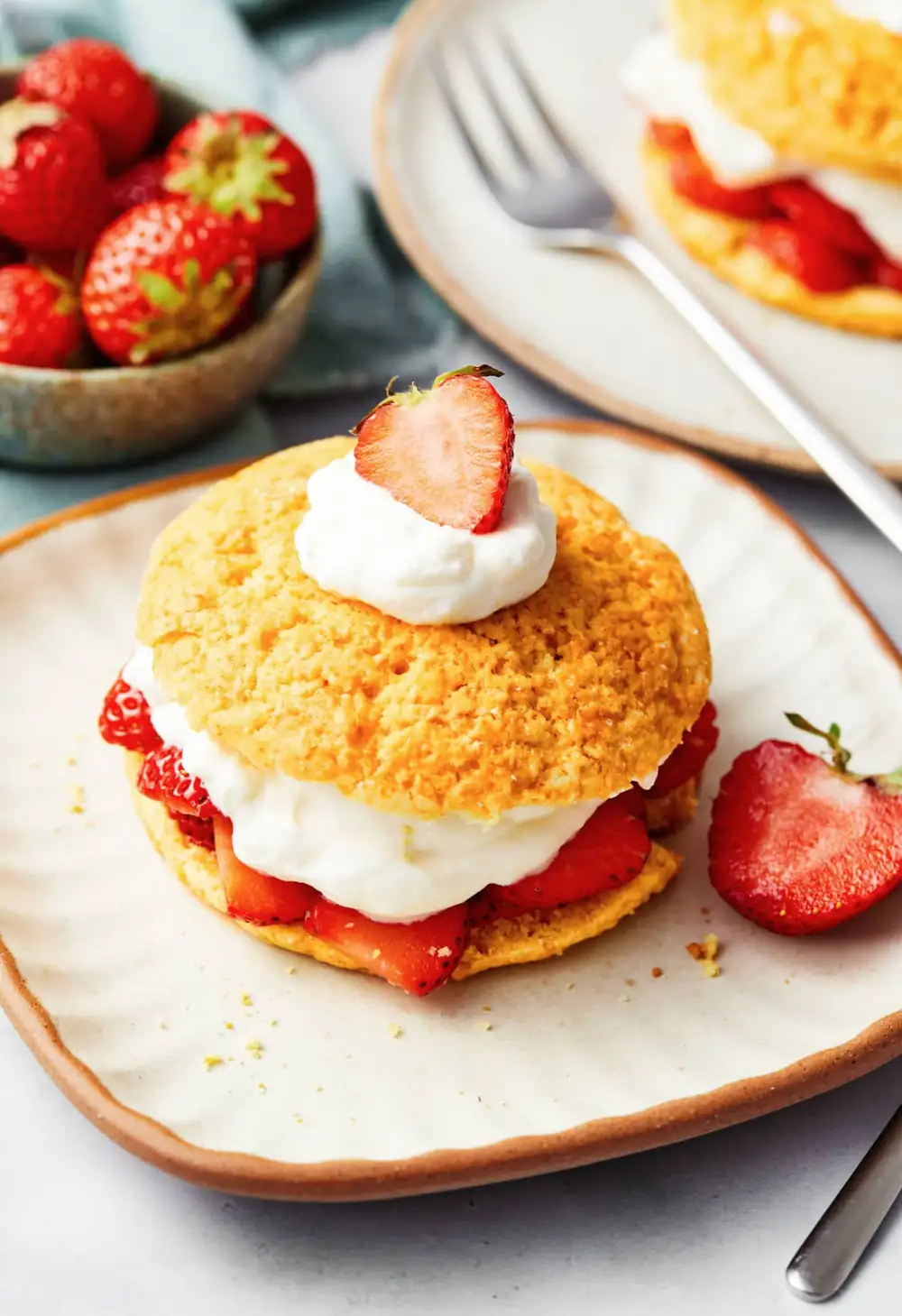 Cornmeal Shortcake Recipe (with Fresh Strawberries)