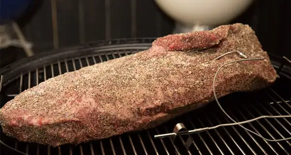 Hacia dónde poner la grasa de la falda de ternera en el ahumador