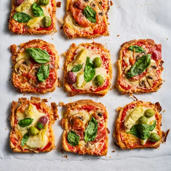 Great warm breads, veggie patties and lasagna, which can be made using dried-out pieces of bread