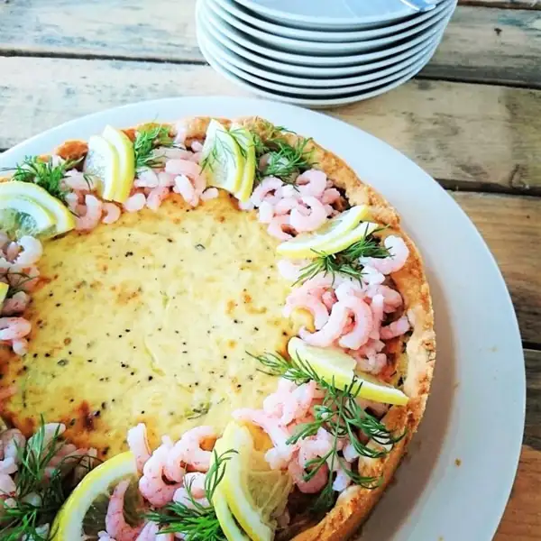 El mejor pastel de salmón y camarones sin lácteos