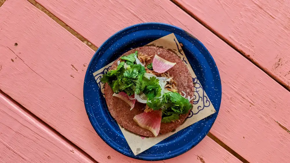 Linger Over Tasty Duck Carnitas Tacos at the Renowned Nixta Taqueria
