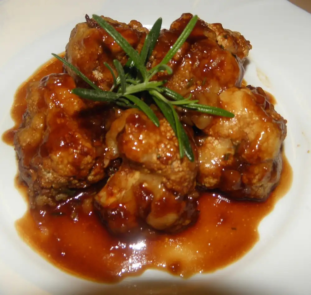 Cauliflower with beer and honey