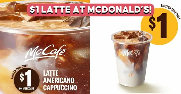 McDonald's Has $1 Coffee Promo On Iced Latte And Americano Till 20 June